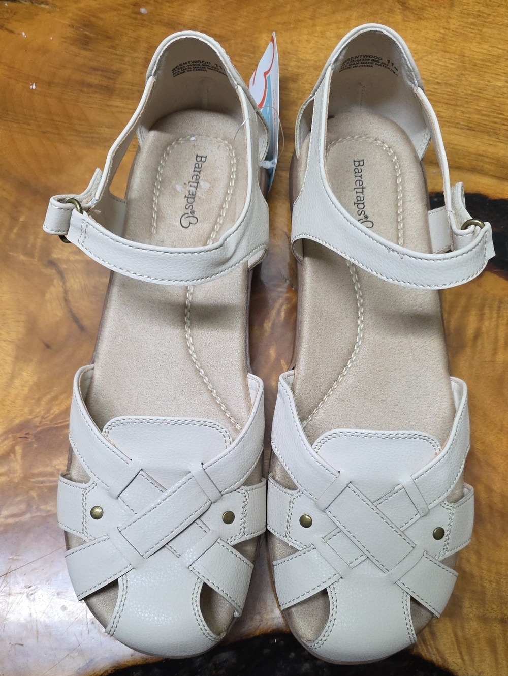 BareTraps Cream Woven Slingback Sandals